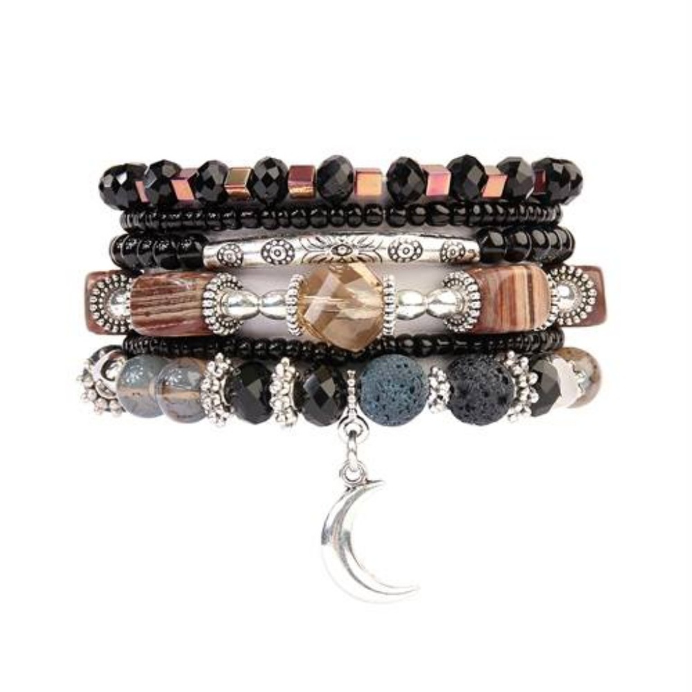 CRESCENT MOON BRACELET STACK SET
